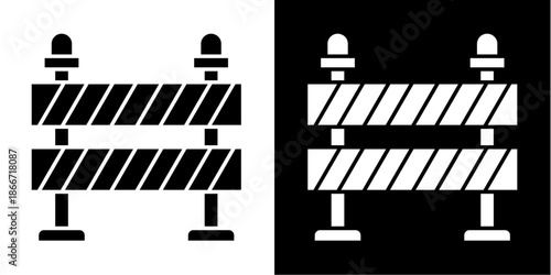 Barrier  Icon Set White Style Collection