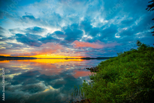 Rainbow Flowage in northern Wisconsin at sunrise