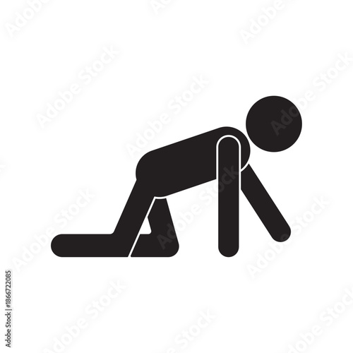 flat icon vector of a person crawling