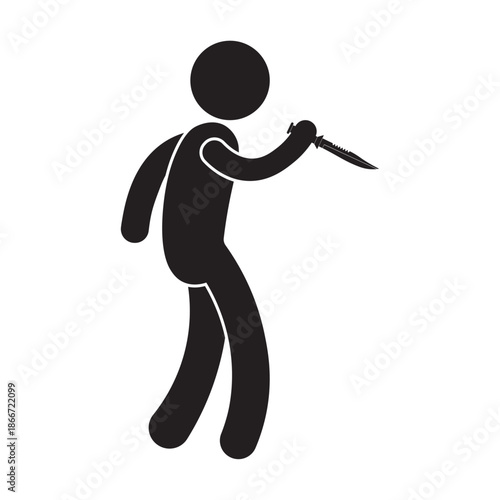 flat icon vector of a person holding a knife