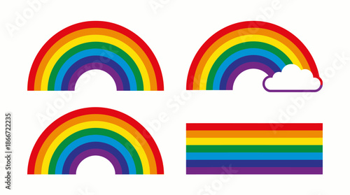 Colorful rainbow shapes and symbols. Spring Vector Packs. EPS Editable