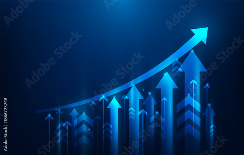 business vision finance arrow goal graph growth. Investment target success background. vector illustration fantastic technology.