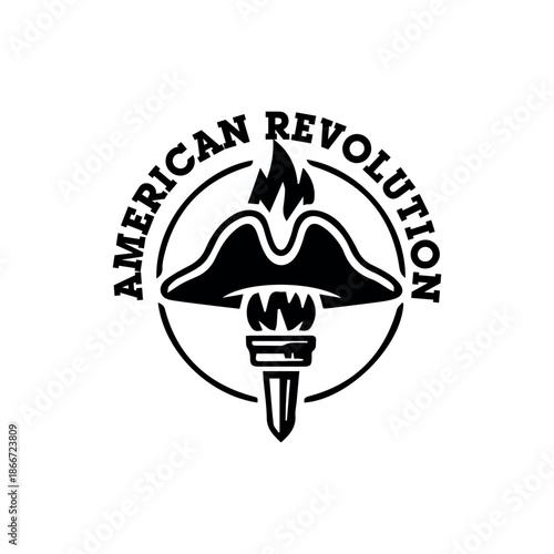 American Revolution Torch Liberty Emblem Logo Vector