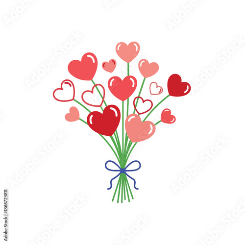 A bouquet of hearts instead of flowers