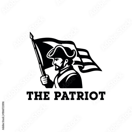 The Patriot American Revolutionary Flag Soldier Vector
