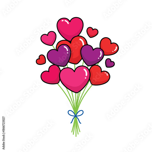 A bouquet of hearts instead of flowers