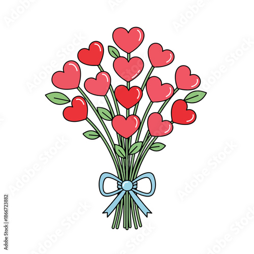 A bouquet of hearts instead of flowers