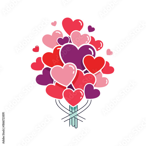 A bouquet of hearts instead of flowers