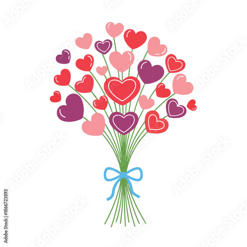 A bouquet of hearts instead of flowers