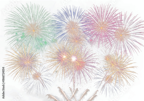 Spectacular patriotic fireworks display lighting up the night with red, white, and blue