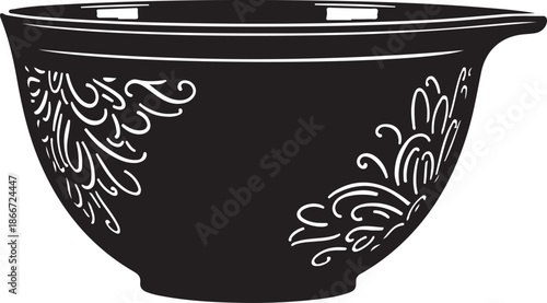 Decorative ceramic bowl with floral pattern
