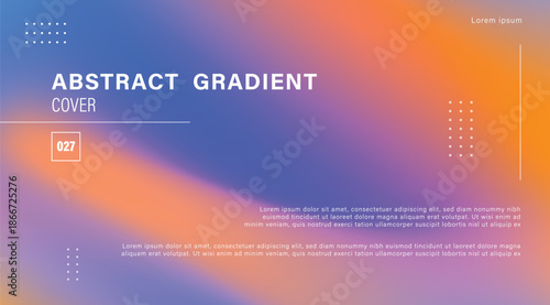 Vibrant blue orange holographic gradient with abstract flowing mesh for creative, dynamic, energetic, trendy poster design 