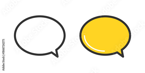 丸い吹き出しアイコンのイラスト。Round speech bubble icon illustration.