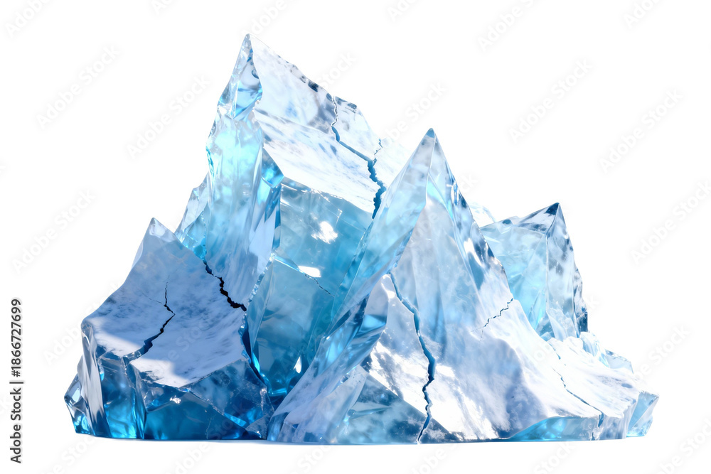 Obraz premium 3D Rendered Blue Crystal Iceberg Structure