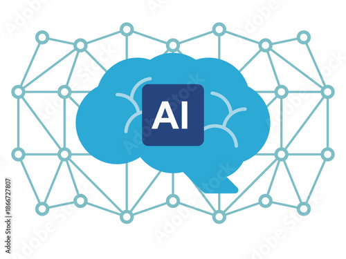 次世代の産業を支える人工知能AIと半導体チップのコンセプトベクターイラスト