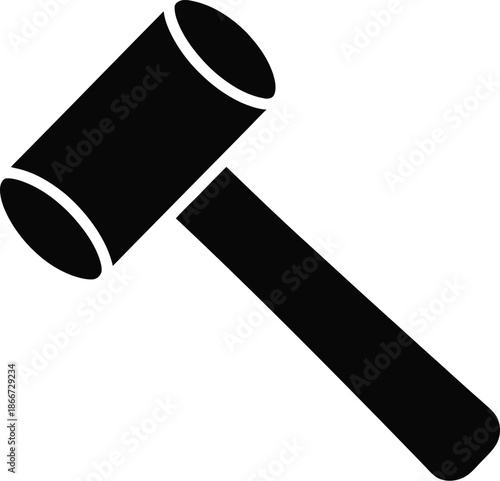 Black Judge Gavel Icon Vector Graphic Illustration for Law Justice Auction Symbol