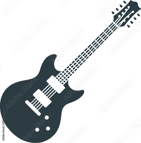 Electric Guitar Vector Graphic Illustration for Music Themes and Guitar Enthusiasts Worldwide Online