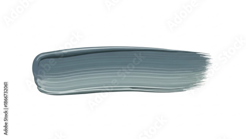 A smear of blue grey paint on a white background with color and swatch and texture and art and design