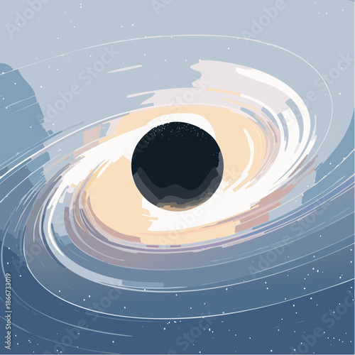 Stunning artistic depiction of a black hole's event horizon, perfect for science publications, educational materials, and captivating space exploration projects
