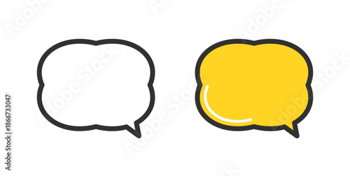 丸い吹き出しアイコンのイラスト。Round speech bubble icon illustration.