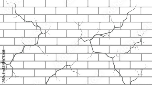 Cracked Brick Wall Texture A Detailed Illustration of Damage and Decay in Architecture