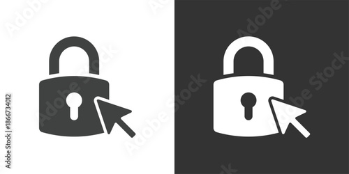 Click and Access Security icon. Solid glyph series icon