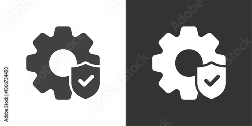 System Security Settings icon. Solid glyph series icon