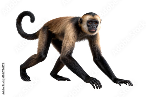 Spider Monkey in Natural Posture with Curled Tail