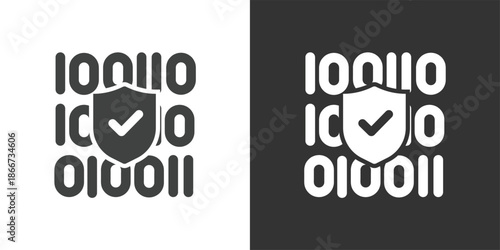 Binary Code Security icon. Solid glyph series icon