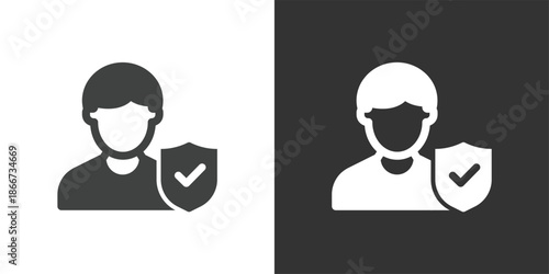 User Protection icon. Solid glyph series icon