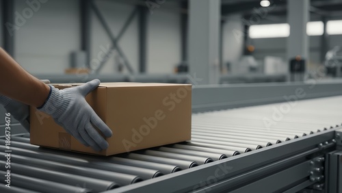 Package Handling Conveyor Closeup