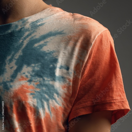 Colorful tie-dye design with faded hues