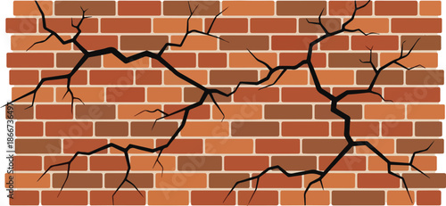 Cracked Brick Wall Texture A Detailed Illustration for Design and Backgrounds