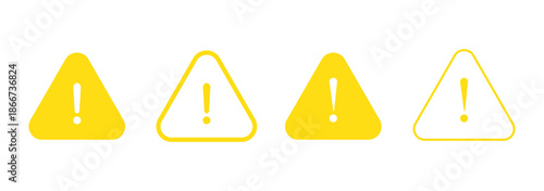 Caution vector icons. Warning icons. Caution alarm sign set. Danger signs. Warning attention icons