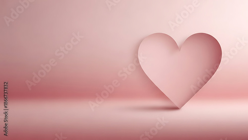 Premium Pink Valentine Background with Heart Decoration