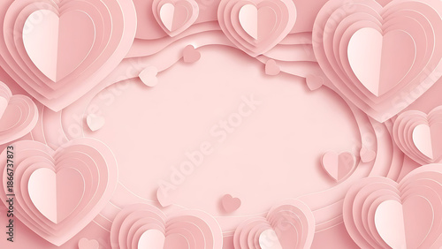 Luxury Pink Valentine Background with Marble Heart Texture