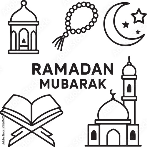 Islamic Ramadan Mubarak Design Elements Collection