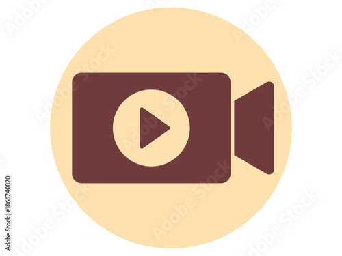 Video documentary icon. Wedding vector icon. Flat vector illustration.	