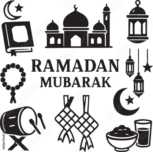 Islamic Ramadan Mubarak Design Elements Collection