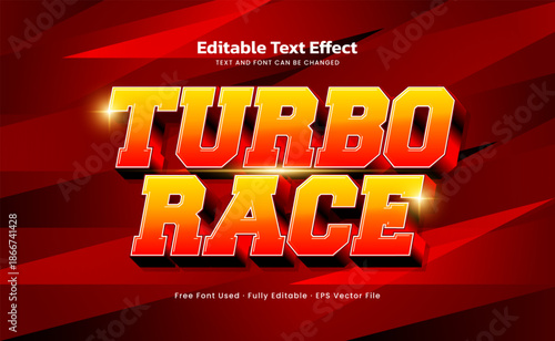 Turbo Race Editable Text Effect - Fast Motion Typography for Racing, Sport, and Automotive Design
