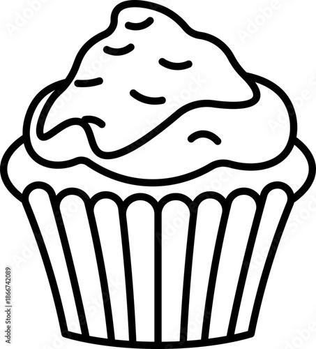 Illustration of Cupcake vector outline
