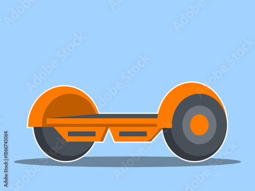 Hoverboard, also known as a self-balancing scooter. Modern transportations illustration. Flat vector concept.
