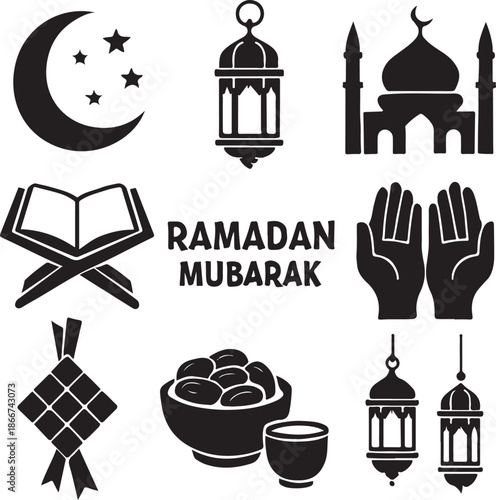 Islamic Ramadan Mubarak Design Elements Collection