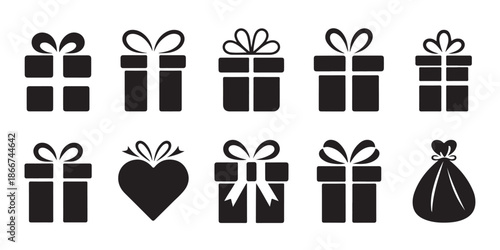 Gift box set, present surprise, birthday anniversary, party celebration, holiday occasion present