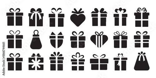 Gift and shopping bag set, present surprise, retail packet, party celebration, ecommerce handbag