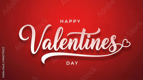 Valentine day elegant red background with happy valentine day typography romantic love message design for greeting card branding marketing and digital promotion