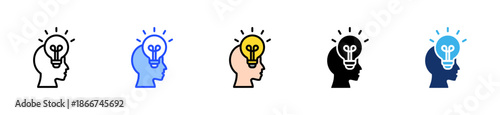 Intellectual Lightbulb Icon Collection With Multiple Styles