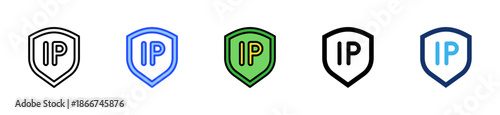 Ip Protection Icon Collection With Multiple Styles