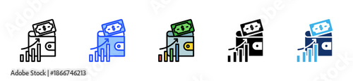 Net Worth Icon Collection With Multiple Styles