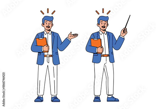 Construction workers discussing plans - Lifestyle Illustration, Flat Line Art, Flat Style Illustration, Flat Line Illustration, Cartoon Line Illustration, Modern Outline Flat Illustration